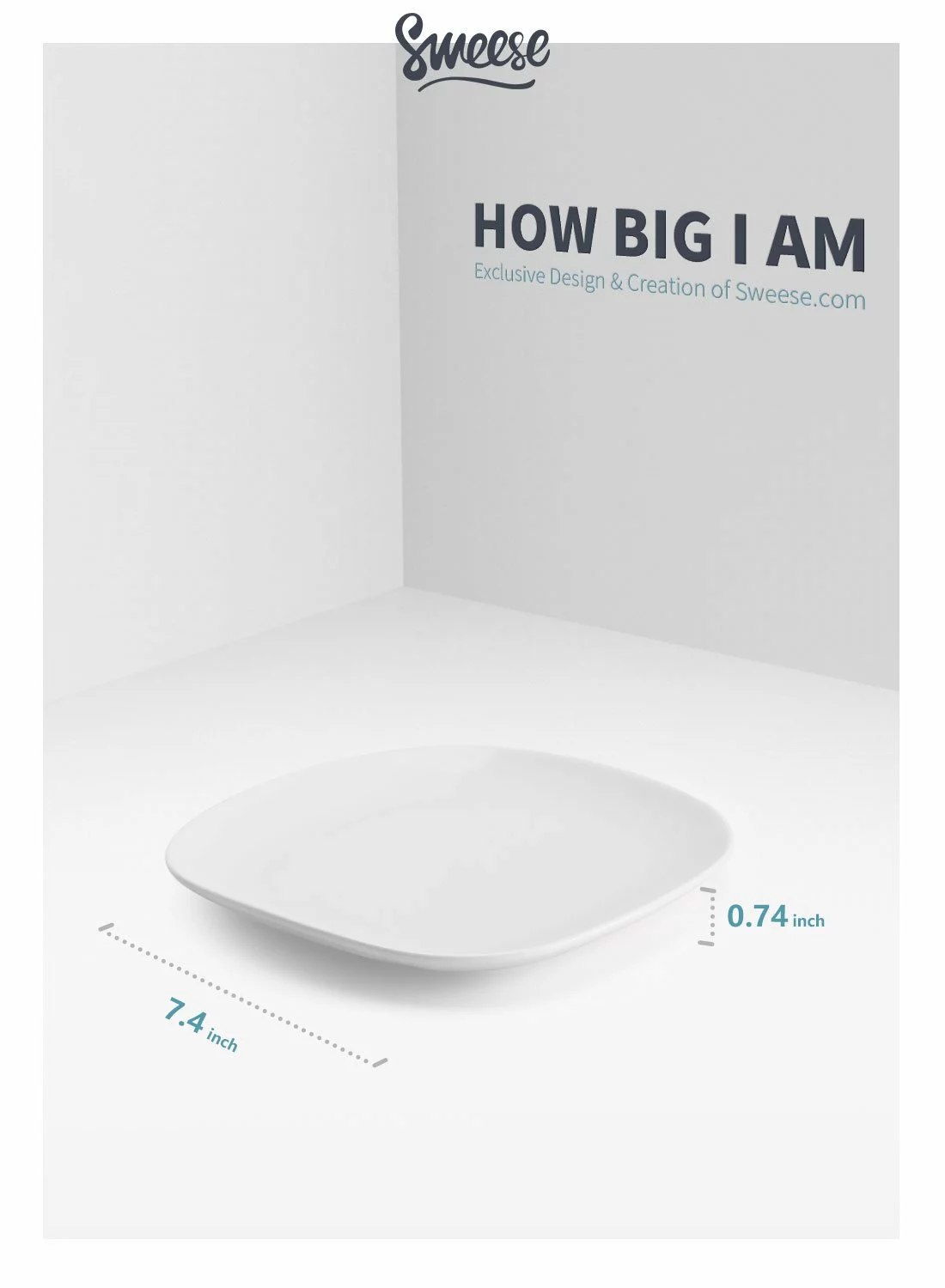 Best Sale ❤️ Sweese Square White Porcelain Plates ???? 5 Best Sale ❤️ Sweese Square White Porcelain Plates ???? - Image 5