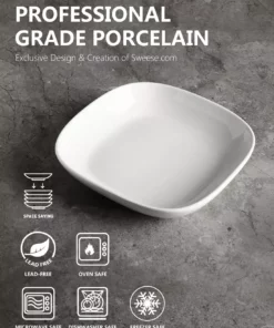Buy ???? Sweese Square Porcelain Pasta Bowls ???? -Sweese Elegant Shop 30ozsquarepastabowlsspec
