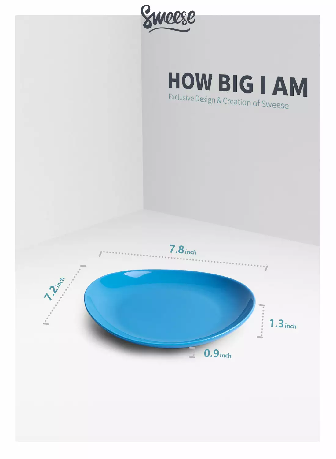 Brand new ???? Sweese Steel Blue Curved Porcelain Plates ❤️ 6 Brand new ???? Sweese Steel Blue Curved Porcelain Plates ❤️ - Image 6