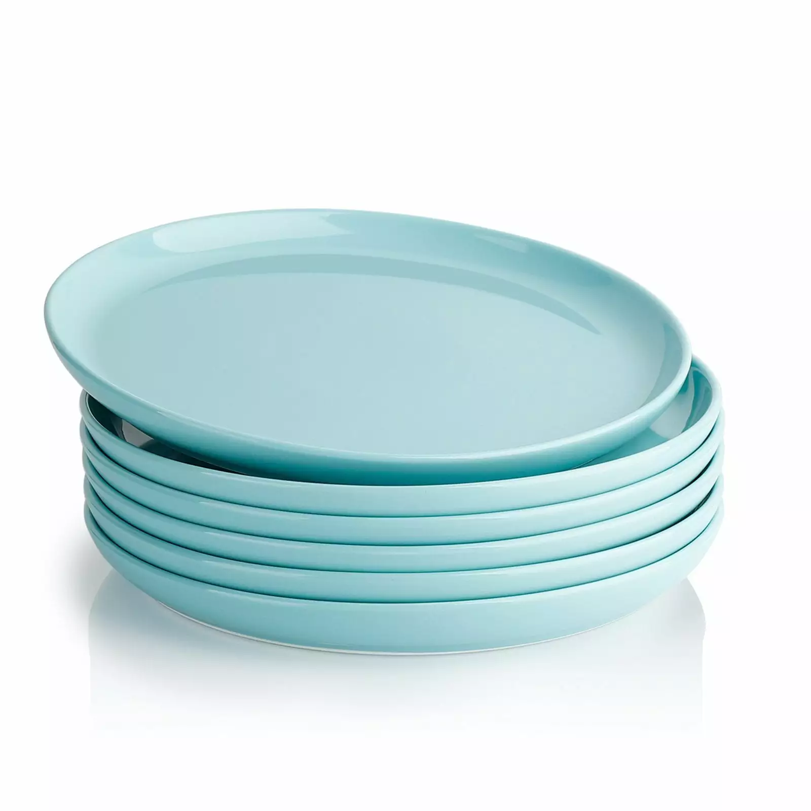 Wholesale ???? Sweese Turquoise Round Porcelain Plates, Set of 6 ???? 2 Wholesale ???? Sweese Turquoise Round Porcelain Plates, Set of 6 ???? - Image 2