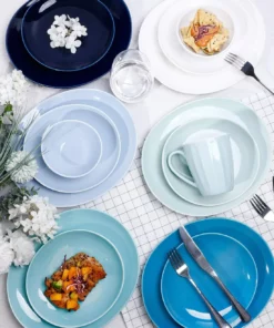 Deals ???? Sweese Blue Assorted Curved Porcelain Plates ???? -Sweese Elegant Shop 71E vLzvXrL. AC SL1500 eb068fc8 921a 4e30 a71d 021895a78241