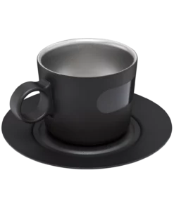 New ???? Stanley The DayBreak Cappuccino Cup & Stillness Saucer | 6.5 OZ ???? -Sweese Elegant Shop B2B Web PNG Cappucino Cup Stillness Saucer 6 5OZ Matte Black Hero Back