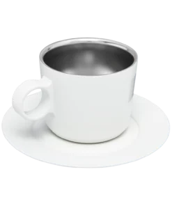 New ???? Stanley The DayBreak Cappuccino Cup & Stillness Saucer | 6.5 OZ ???? -Sweese Elegant Shop B2B Web PNG Cappucino Cup Stillness Saucer 6 5OZ Pale Stone Hero Back