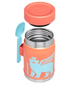 Outlet ???? Stanley The Wild Imagination Food Jar + Spork | 14 OZ ???? -Sweese Elegant Shop B2B Web PNG The Heritage Vacuum Food Jar 14oz Grapefruit Exploded Bottom copy