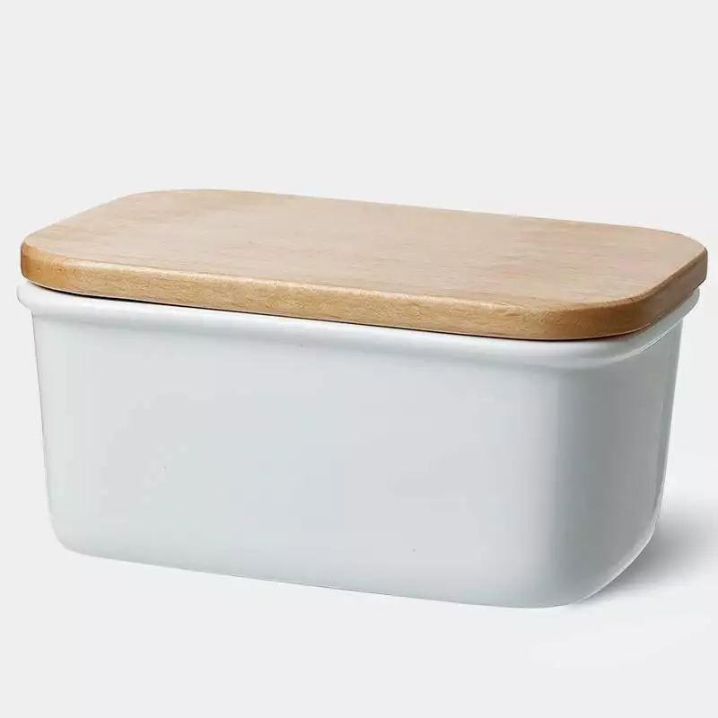 Cheap ⌛ Sweese Rectangle Butter Dish with Beech Wooden Lid ???? 1 Cheap ⌛ Sweese Rectangle Butter Dish with Beech Wooden Lid ????
