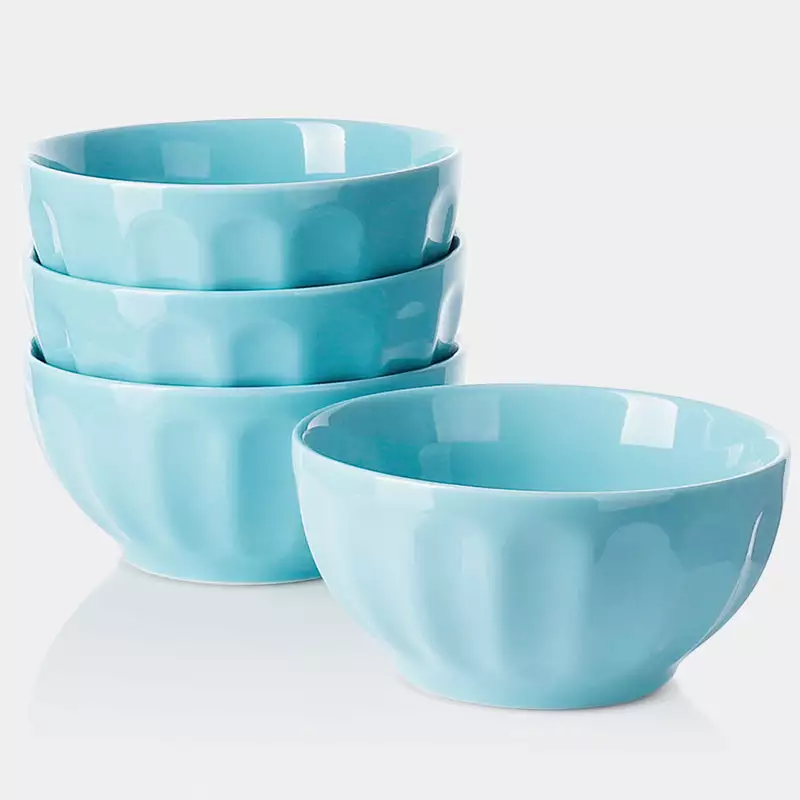 Top 10 ⭐ Sweese Turquoise Porcelain Fluted Bowls, Set of 4 ???? 1 Top 10 ⭐ Sweese Turquoise Porcelain Fluted Bowls, Set of 4 ????
