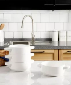 Wholesale ???? Sweese Porcelain Soup Bowls with Handles ???? 8 Wholesale ???? Sweese Porcelain Soup Bowls with Handles ???? -Sweese Elegant Shop Lug soup bowl set 4 white