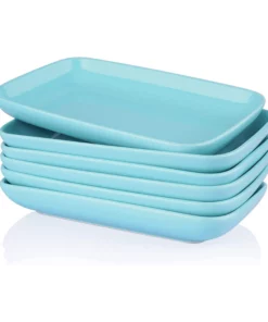 Best Sale ???? Sweese Rectangular Salad Plates, Set of 6 ???? -Sweese Elegant Shop RectangulardessertPlates 2