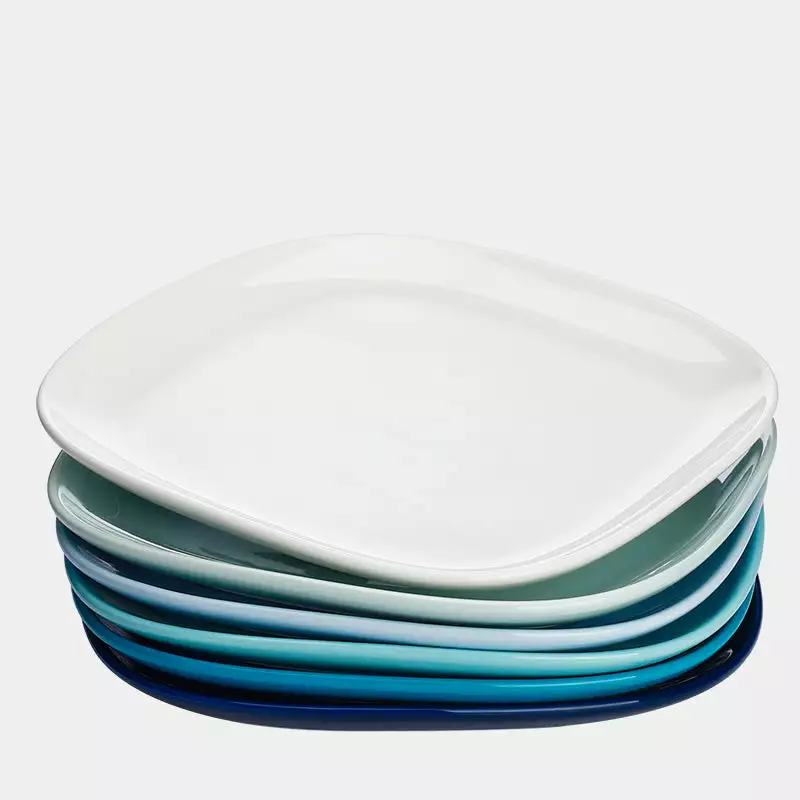 Promo ???? Sweese Blue Assorted Square Porcelain Plates ???? 1 Promo ???? Sweese Blue Assorted Square Porcelain Plates ????