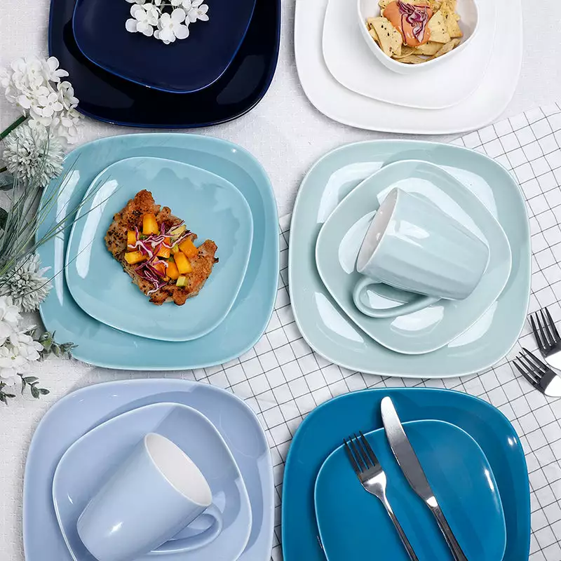 Promo ???? Sweese Blue Assorted Square Porcelain Plates ???? 3 Promo ???? Sweese Blue Assorted Square Porcelain Plates ???? - Image 3