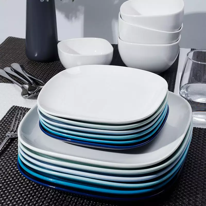 Promo ???? Sweese Blue Assorted Square Porcelain Plates ???? 2 Promo ???? Sweese Blue Assorted Square Porcelain Plates ???? - Image 2