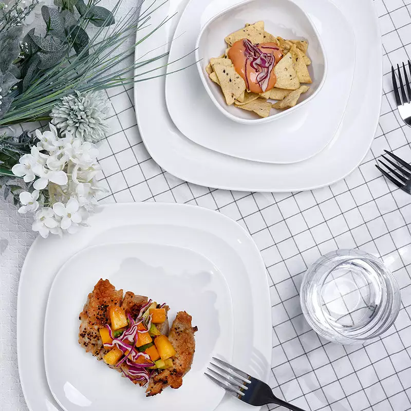 Best Sale ❤️ Sweese Square White Porcelain Plates ???? 2 Best Sale ❤️ Sweese Square White Porcelain Plates ???? - Image 2