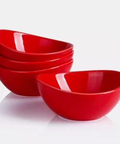 Outlet ???? Sweese Red Curved Porcelain Bowls ????