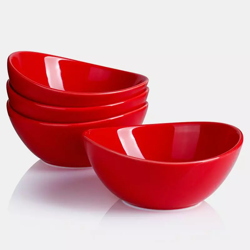 Outlet ???? Sweese Red Curved Porcelain Bowls ???? 1 Outlet ???? Sweese Red Curved Porcelain Bowls ????