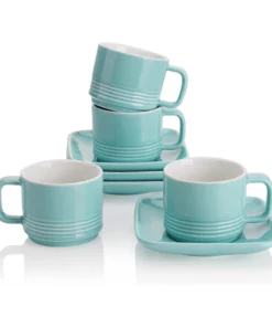 Coupon ???? Sweese Square Porcelain Espresso Cups with Saucers ????