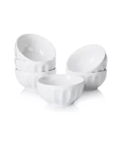 Discount ???? Sweese White Fluted Porcelain Bowls, Set of 6 ⭐ -Sweese Elegant Shop flutedbolws 7bbc9d2c a1f9 4b9d 9d99 d147f6178942