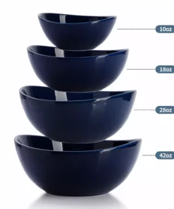 Budget ???? Sweese Navy Curved Porcelain Bowls ✔️ 10 Budget ???? Sweese Navy Curved Porcelain Bowls ✔️ -Sweese Elegant Shop nestingbowlssetnavy