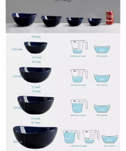 Budget ???? Sweese Navy Curved Porcelain Bowls ✔️ 12 Budget ???? Sweese Navy Curved Porcelain Bowls ✔️ -Sweese Elegant Shop nestingbowlssetnavy1