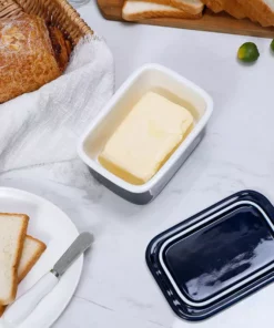 Budget ???? Sweese Porcelain Butter Dish with Lid ???? -Sweese Elegant Shop sweese butter dish navy2