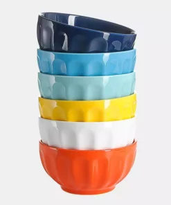 Deals ???? Sweese Multicolor Fluted Porcelain Bowls ⭐