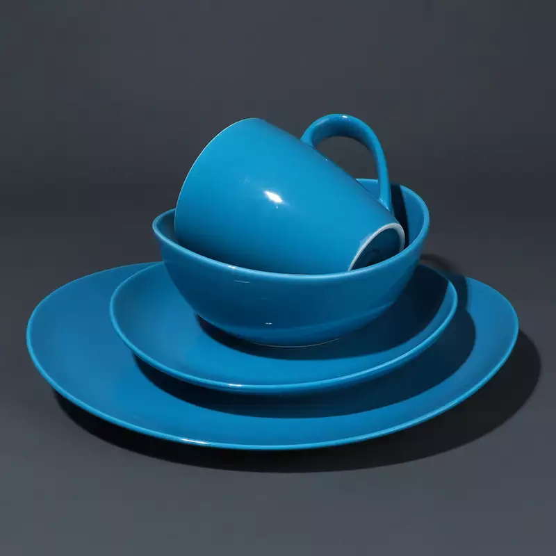 Brand new ???? Sweese Steel Blue Curved Porcelain Plates ❤️ 3 Brand new ???? Sweese Steel Blue Curved Porcelain Plates ❤️ - Image 3